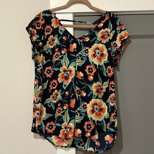 Floral Navy Blue Top